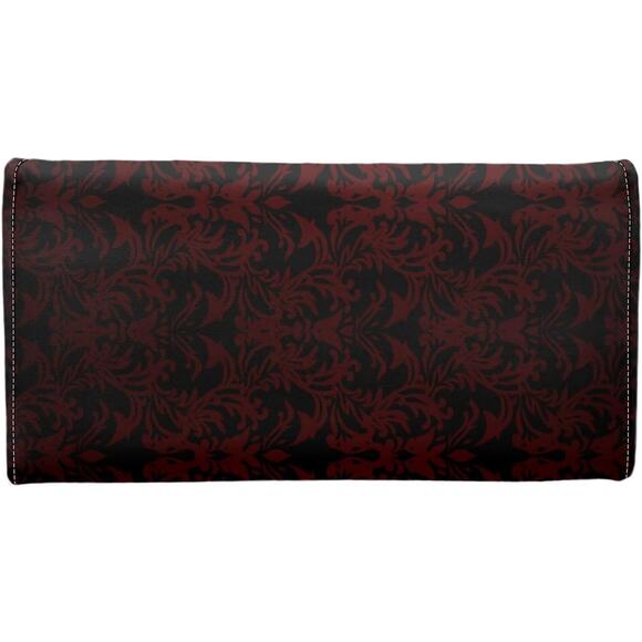 Gothic Raven/Crow Wallet – Black Rose Print with Full Moon and Thorn Detailing - Picture 5 of 6